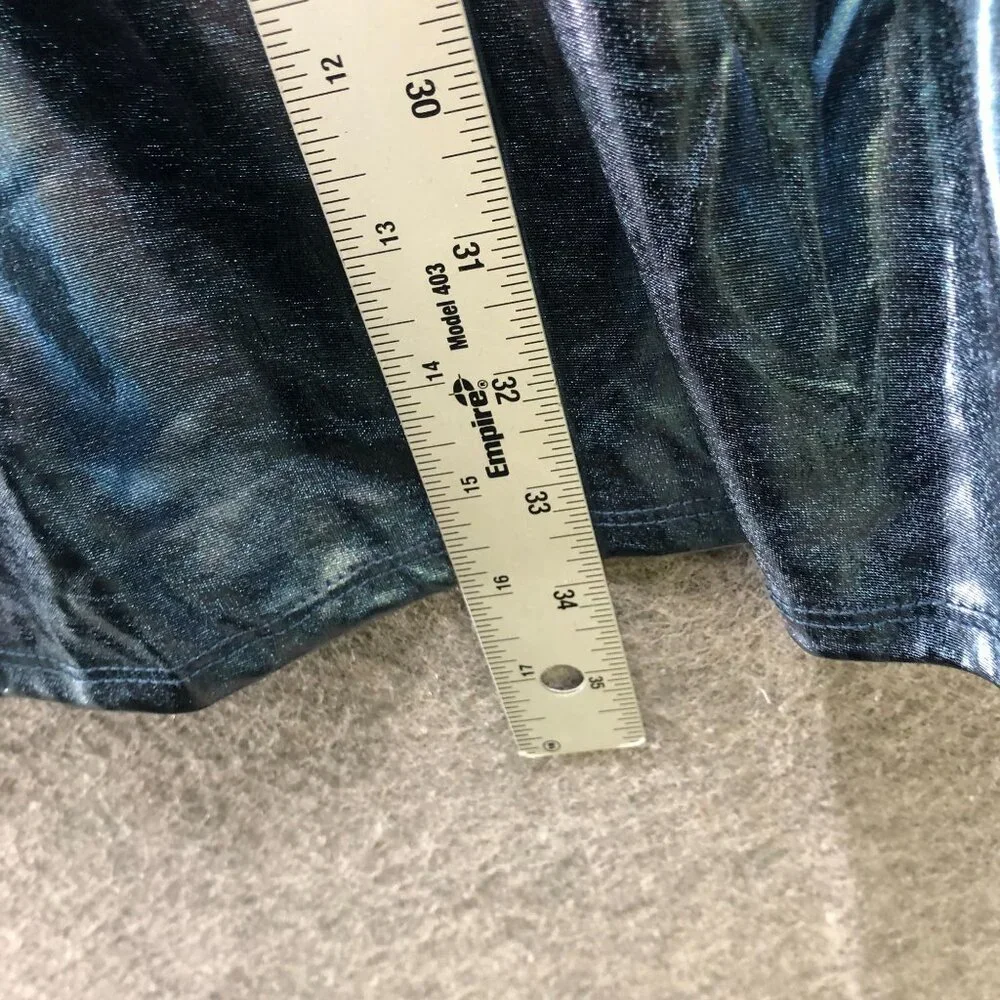 Wonder Nation Girls XL (14-16) Metallic Party Dress Teal Puff Sleeve‎ Midi